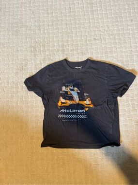 Abercrombie & Fitch Black Crop Top with Orange Graphic